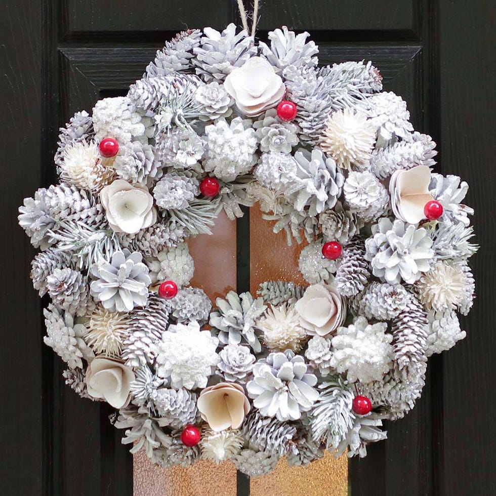 Winter Floral Christmas Door Wreath