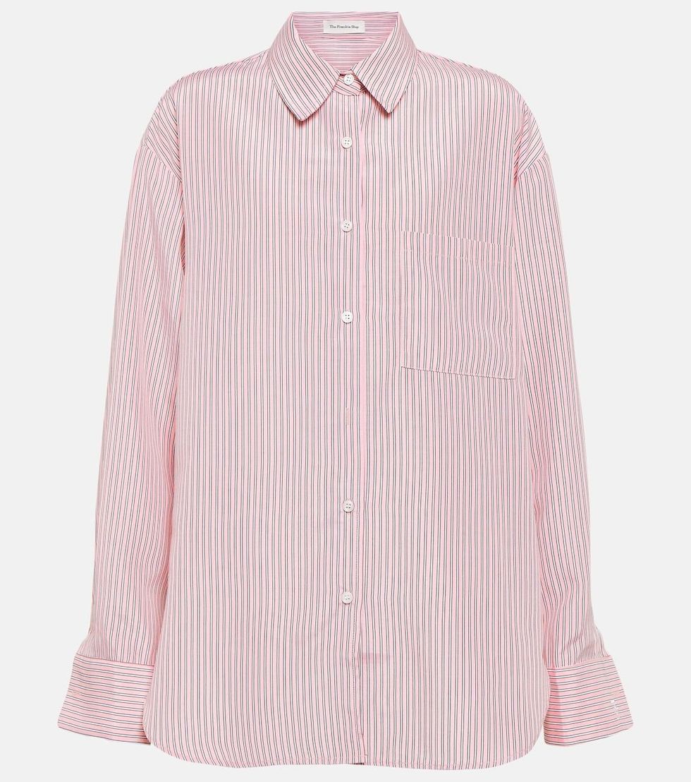 camisa de rayas rosas