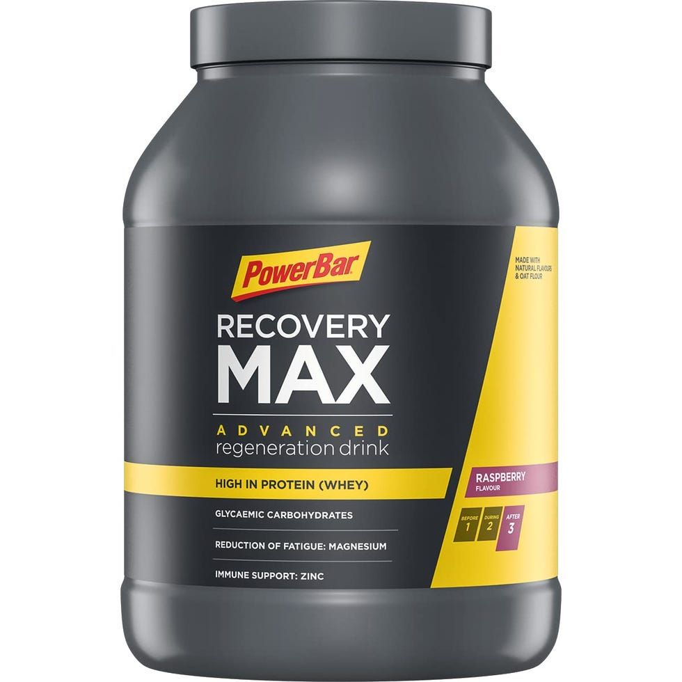 Powerbar Recovery Max Raspberry 1144g - Bebida de Suero de Leche de Regeneración con Carbohidratos + Magnesio y Zinc