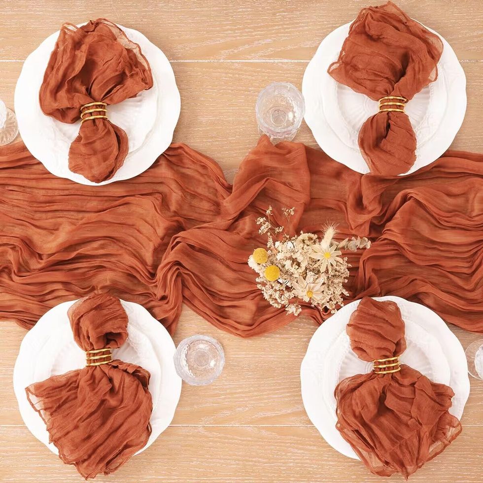 Terracotta Cheesecloth Table Runner  