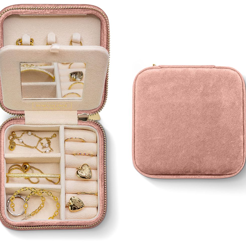 Plush Velvet Travel Jewelry Box Organizer 