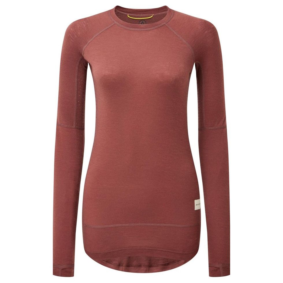Active Winter thermal underwear - Women's long-sleeve T-shirt – red
