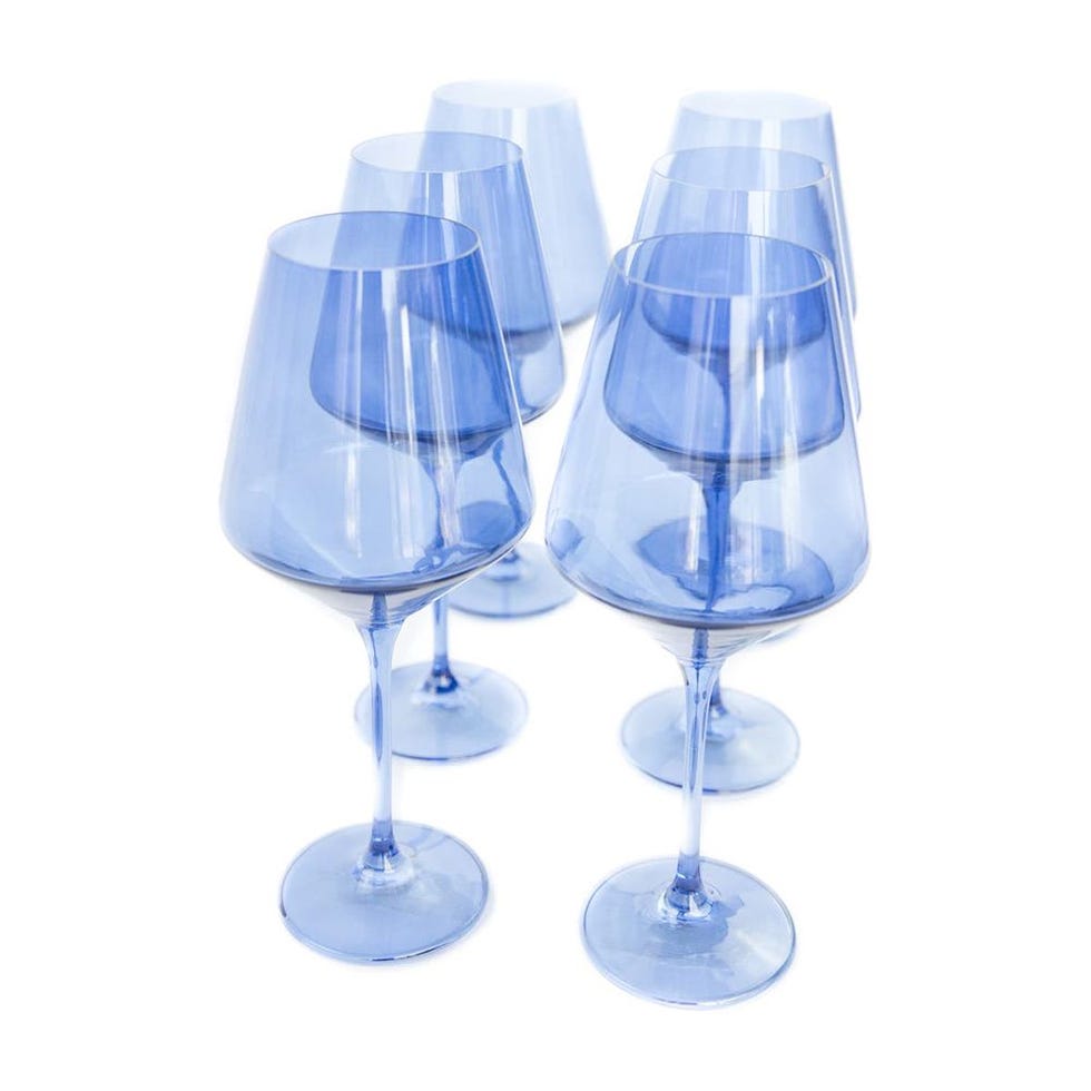 Set of 6 stemmed wine glasses