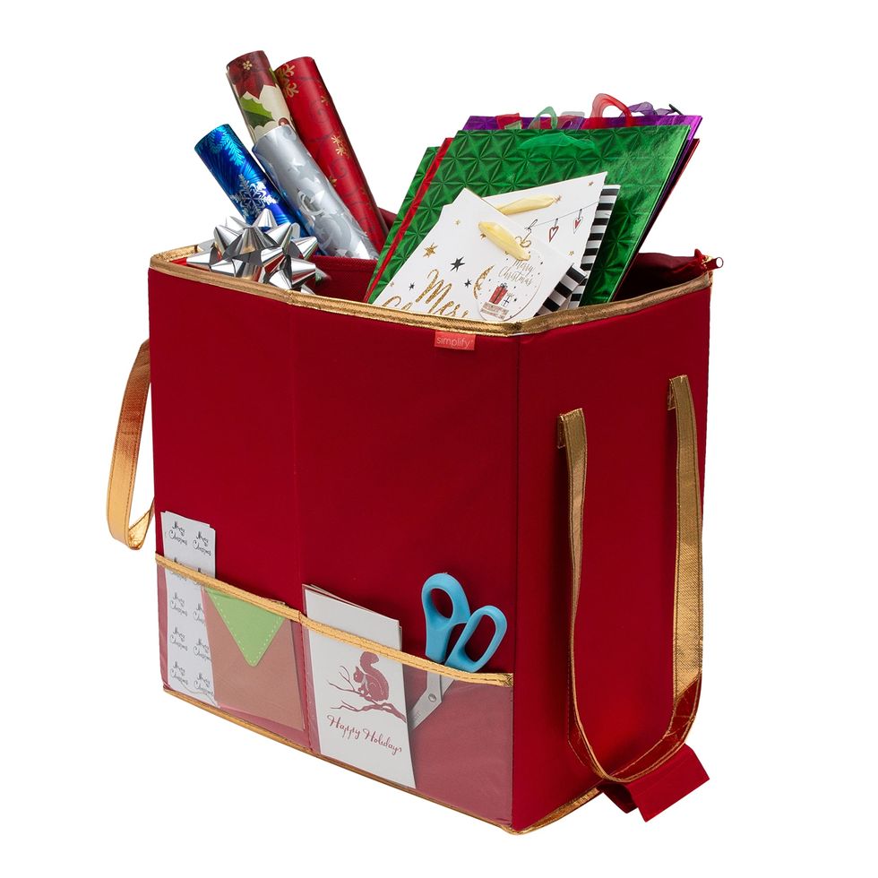 Gift Wrap Storage, 22 Rolls, Gift Wrap Organizer, Wrapping Paper Organizer,  100% Cotton & Wood Dowels 