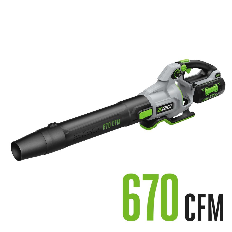 Power+ 56-volt 670-CFM 180-MPH Battery Handheld Leaf Blower 4 Ah (Battery and Charger Included)