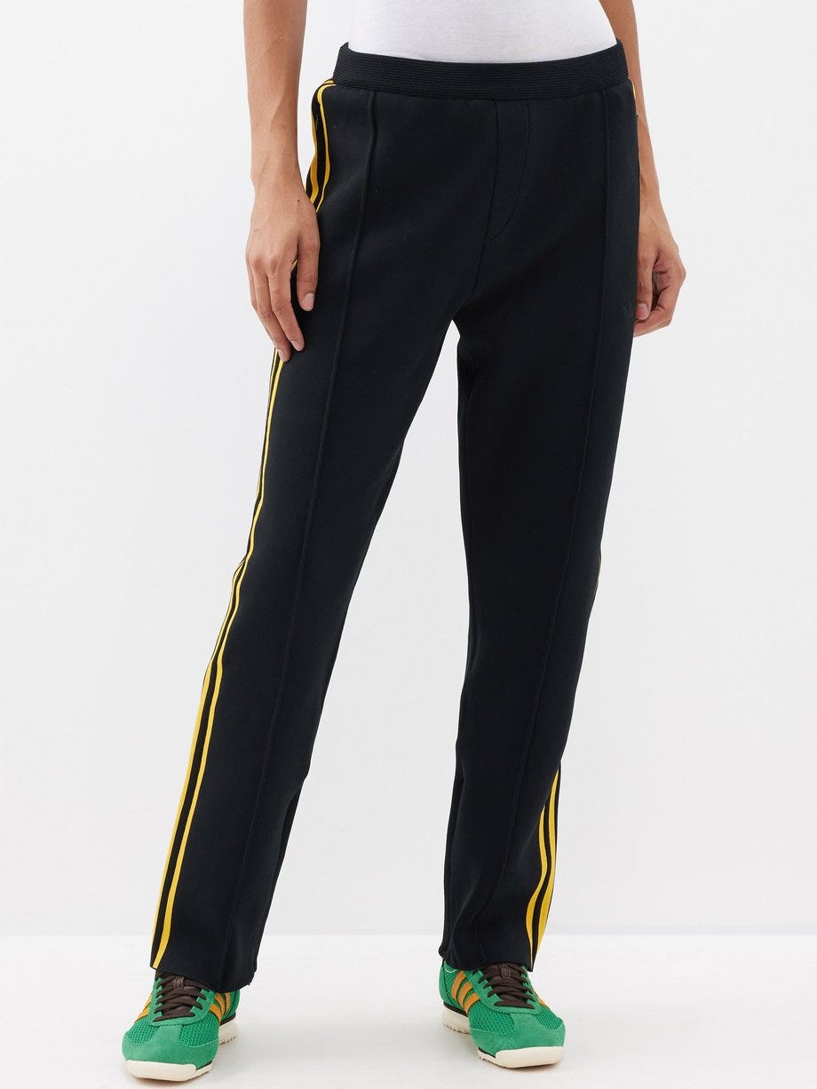 Three-stripe recycled-jersey track pants Three-stripe recycled-jersey track pants