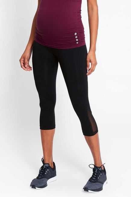 Cropped Seamless Support Workout Maternity Leggings