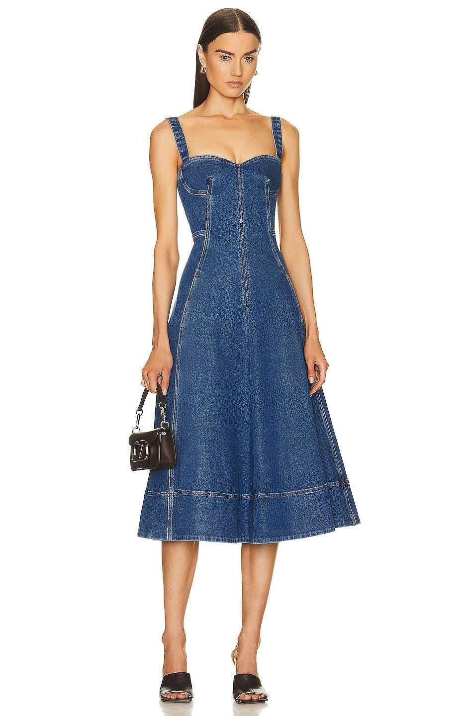 Sweetheart Neck Denim Dress Sweetheart Neck Denim Dress