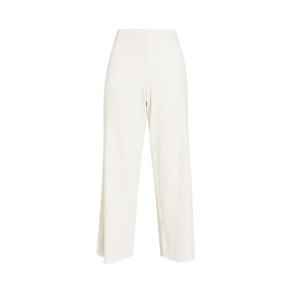 Wide Leg Ribbed Casual Pants