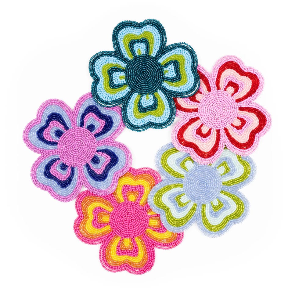 Beaded Coasters, Set of 5