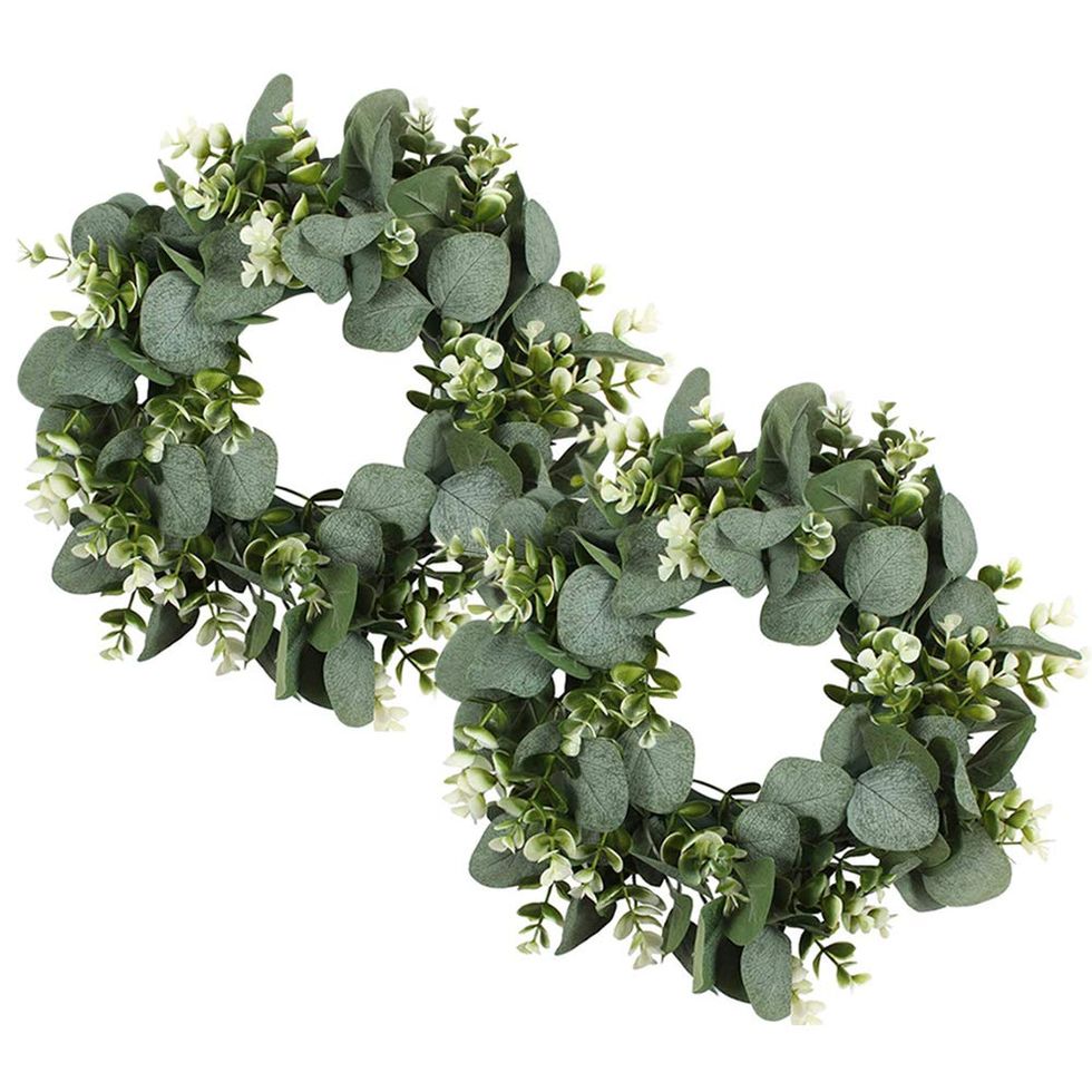 Artificial Eucalyptus Wreath, 2 Pack