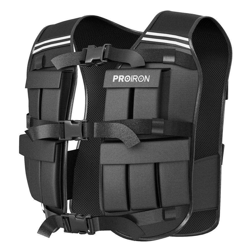 PROIRON Adjustable Weighted Vest 10kg, 20 Weight Packs, Weight Jacket Men Women with Reflective Stripe for Running Strength Training Workout Jogging Walking Home Gym Fitness Cardio Weight Loss, Black