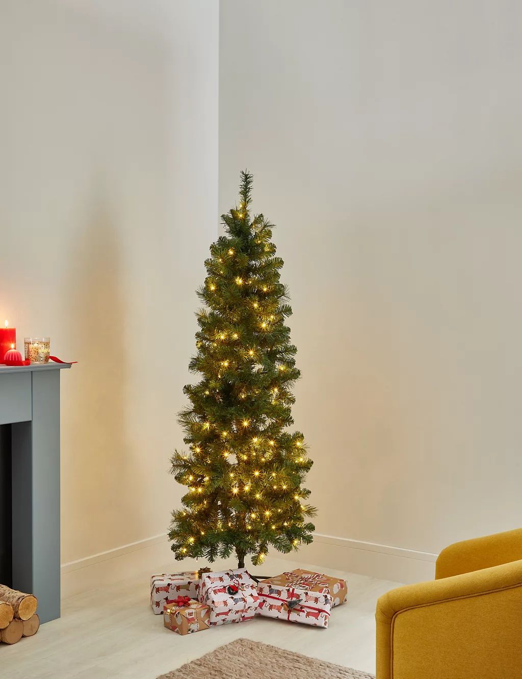 Slim artificial clearance christmas trees