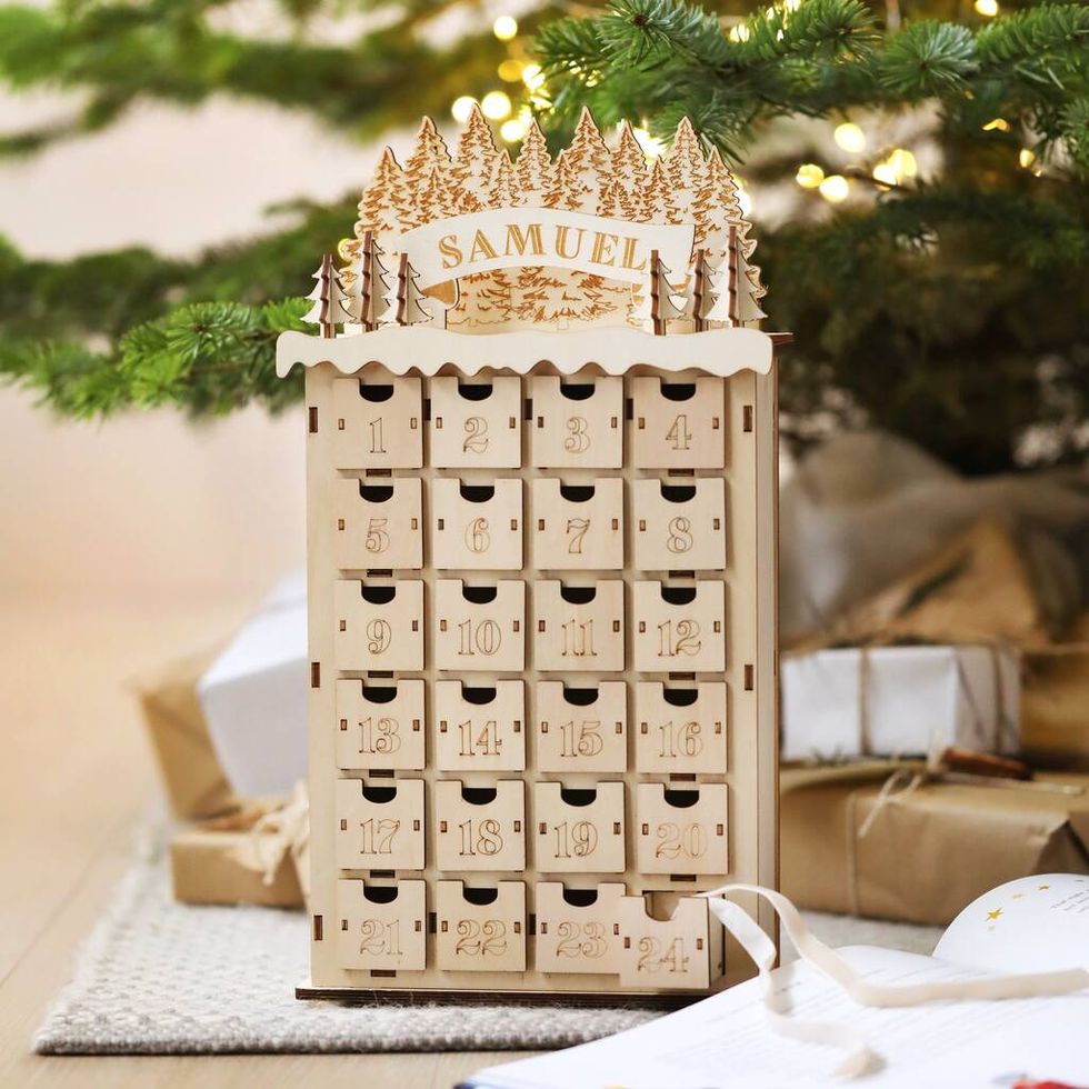 Personalised Wooden Forest Cutout Advent Calendar
