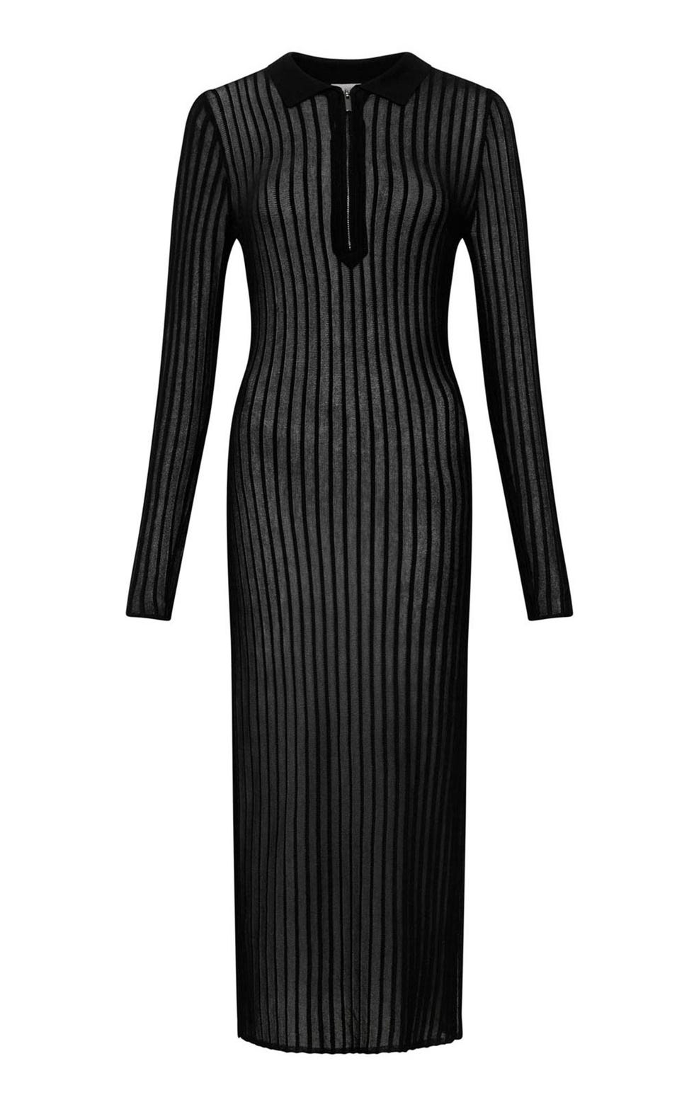 Sheer Striped Midi Dress Sheer Striped Midi Dress