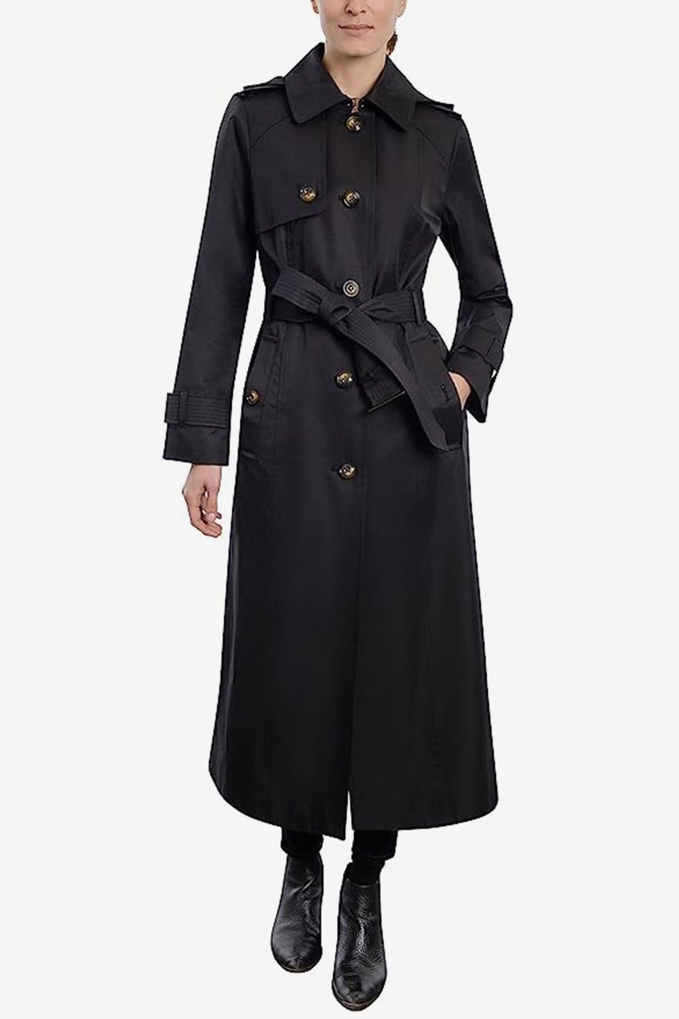 Single Breasted Long Trench Coat