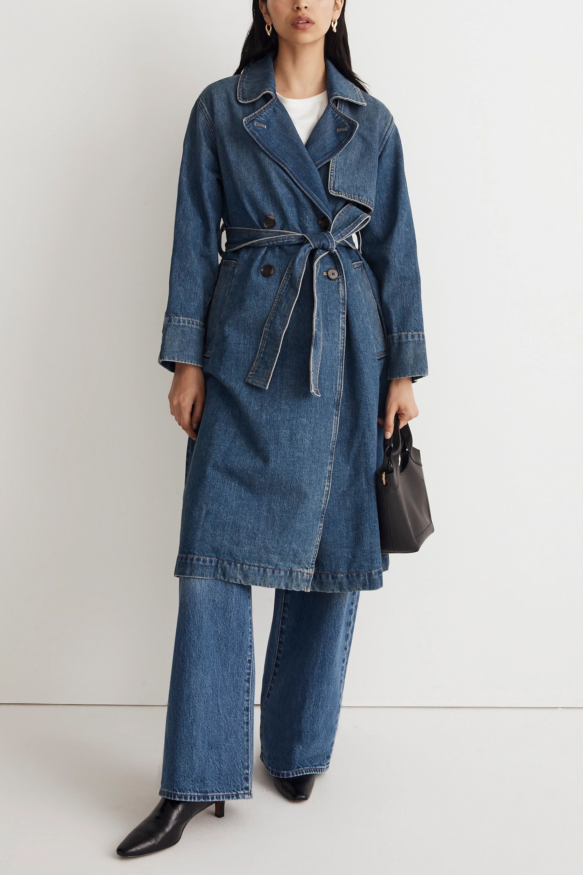 Long jean clearance trench coat