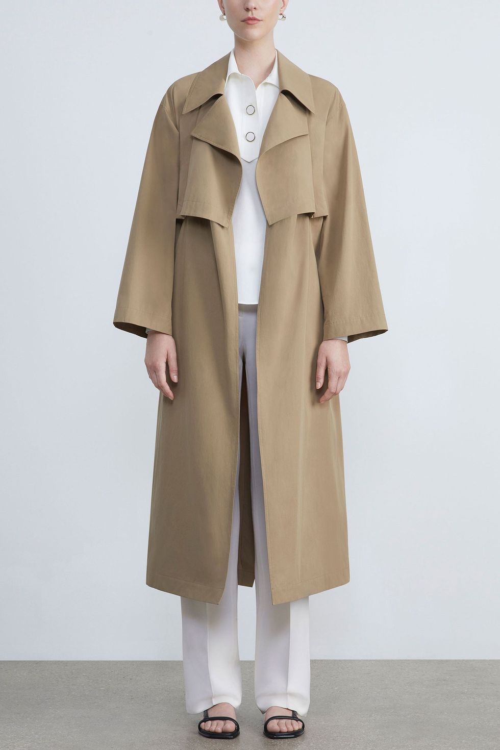 Cotton Twill Convertible Trench Coat