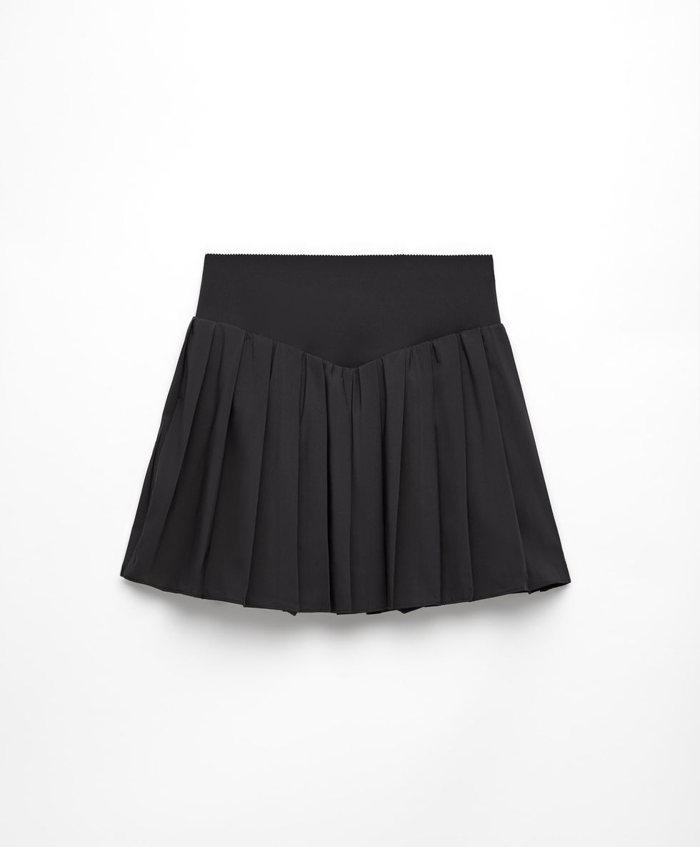 Compressive Pleated V-Cut Skirt