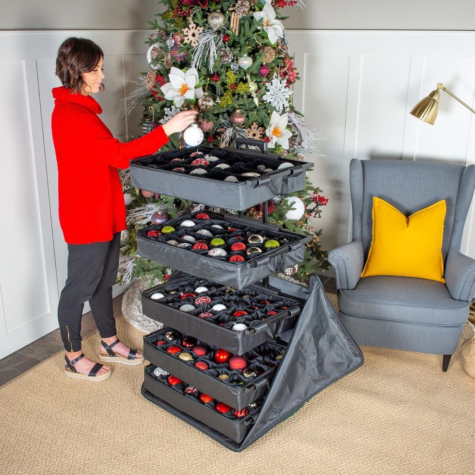 64 Baubles Storage Box Christmas Xmas Tree Decoration Organiser Ornament  Cube UK
