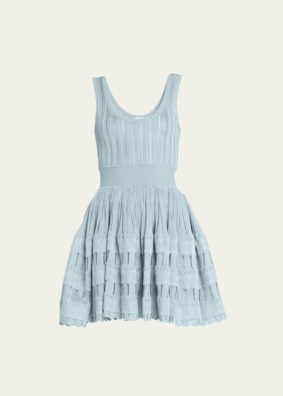 Crino Striped Fit-&-Flare Knit Mini Dress