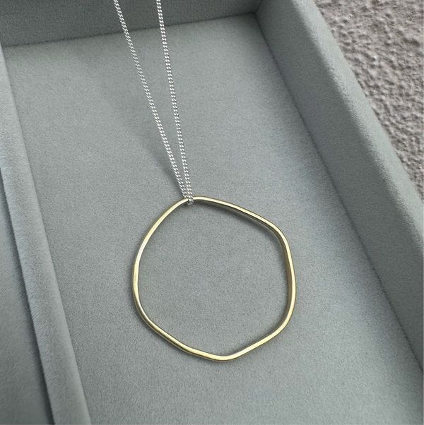 Cave Medium 23ct Yellow Gold Plated Silver Pendant