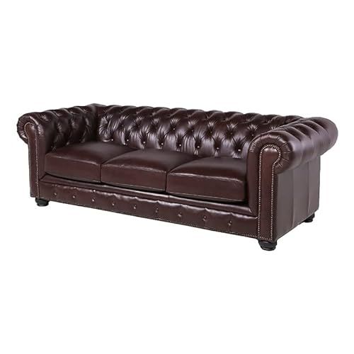 Leather Tufted Back Chesterfield Sofa