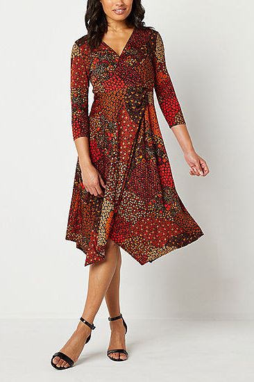 Perceptions Patchwork Fit + Flare Dress