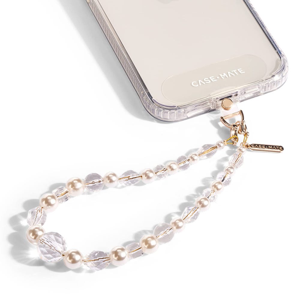Phone Charm with Beaded Crystals & Pearls 