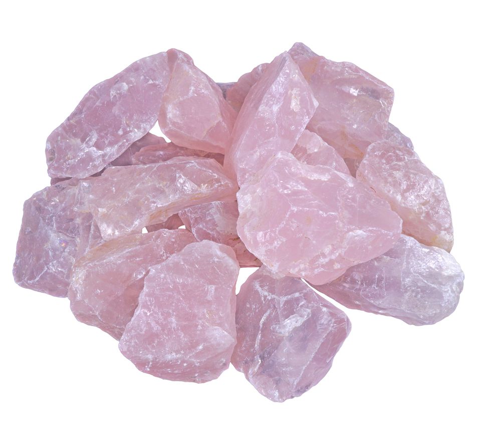 Piedras de cuarzo rosa en bruto 100 % naturales, 300 g