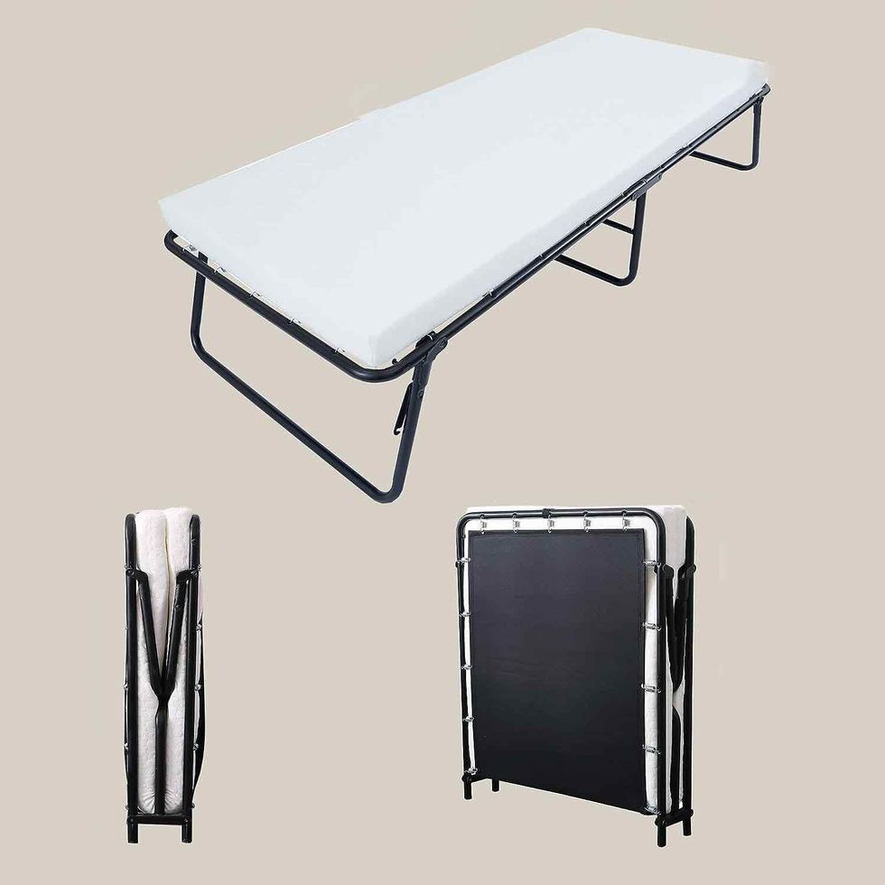 Giantex 75x31 Folding Guest Bed Foam Mattress Portable Sleeper Pull Out Furniture, Black