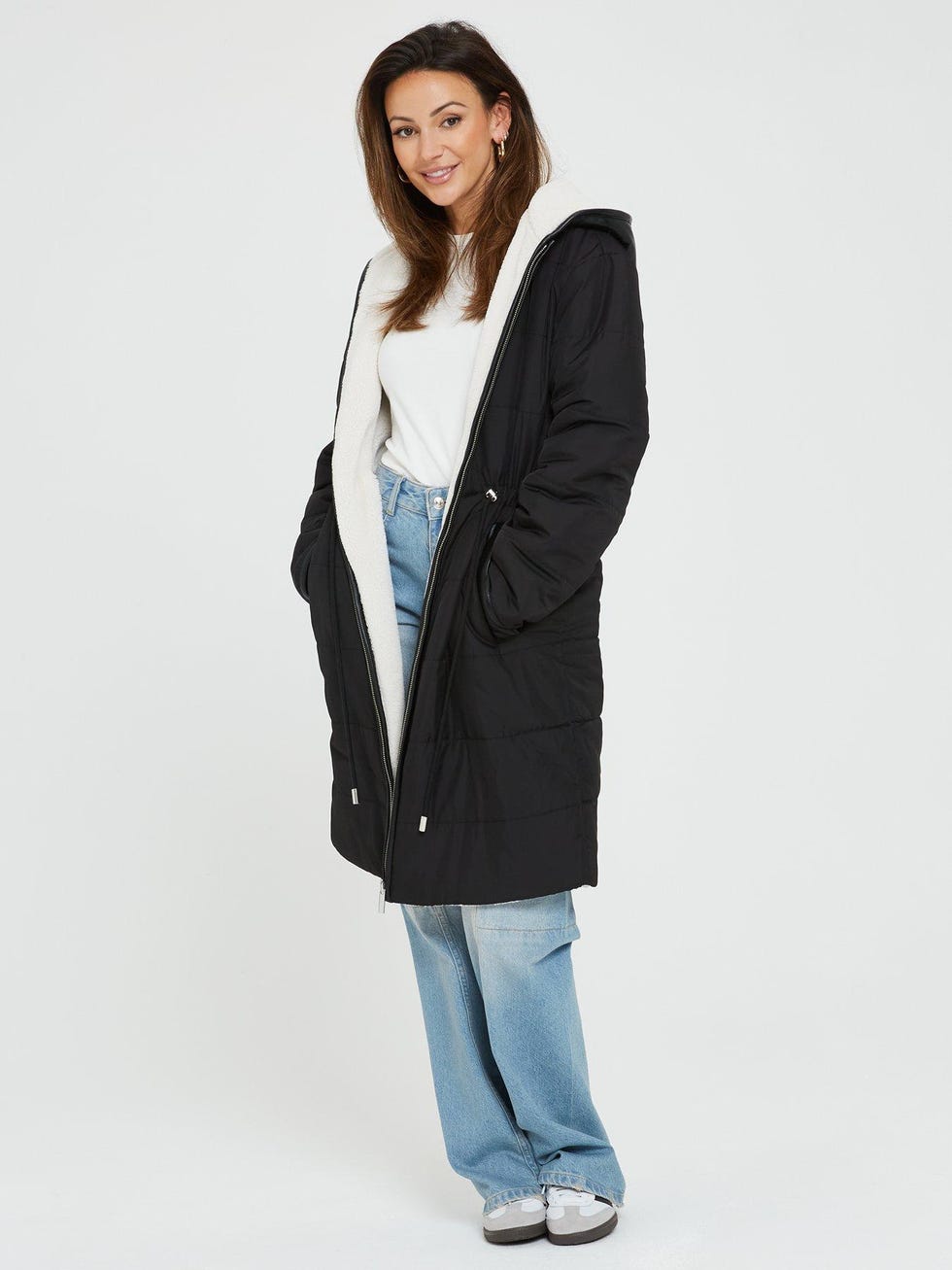Reversible Teddy Longline Coat