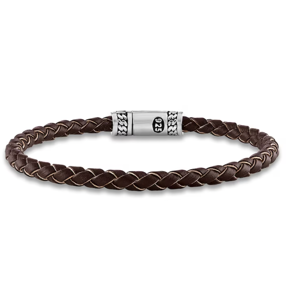 Woven Brown Leather Bracelet