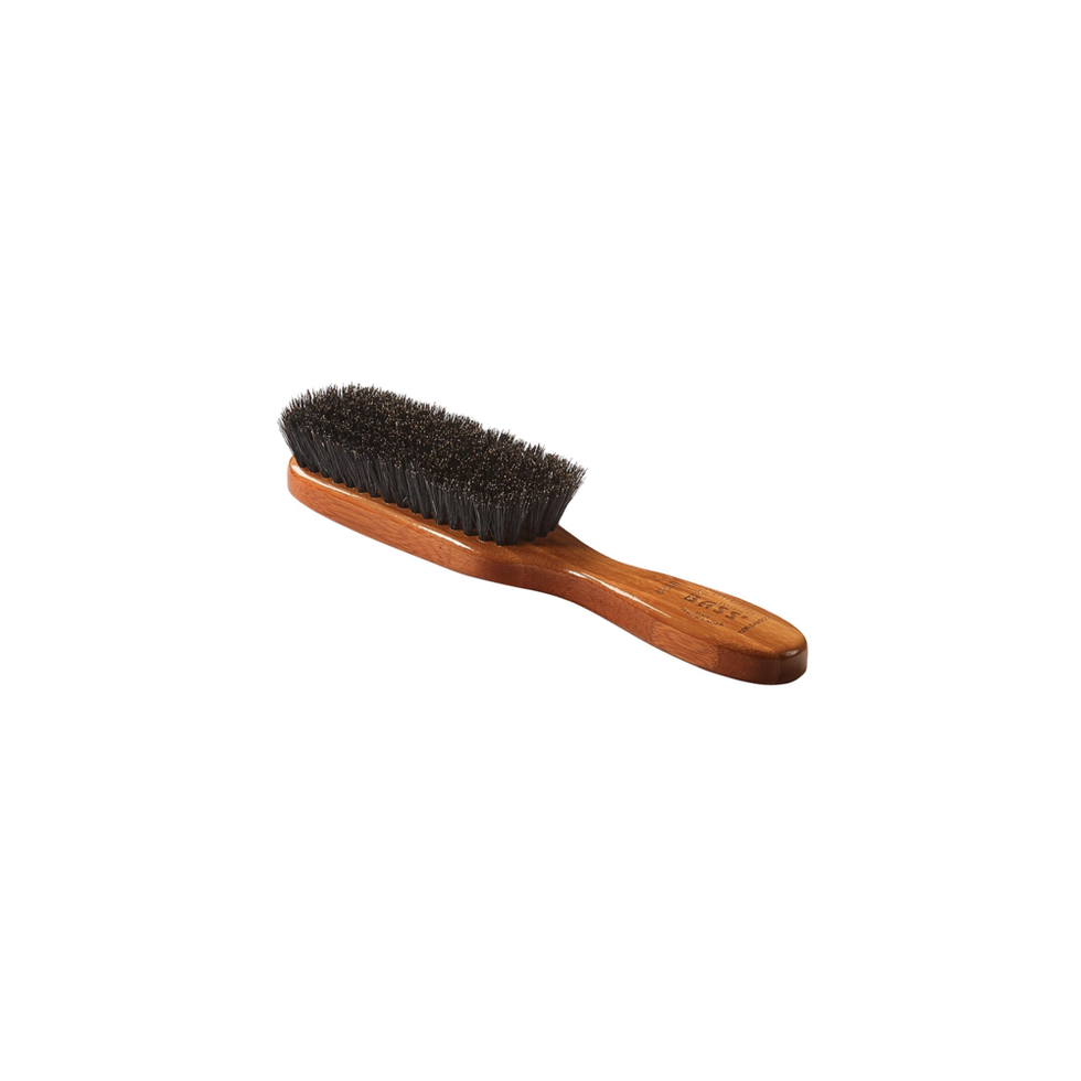 Color pack of 10 stiff bristle brushes. Stiff bristles on an oval