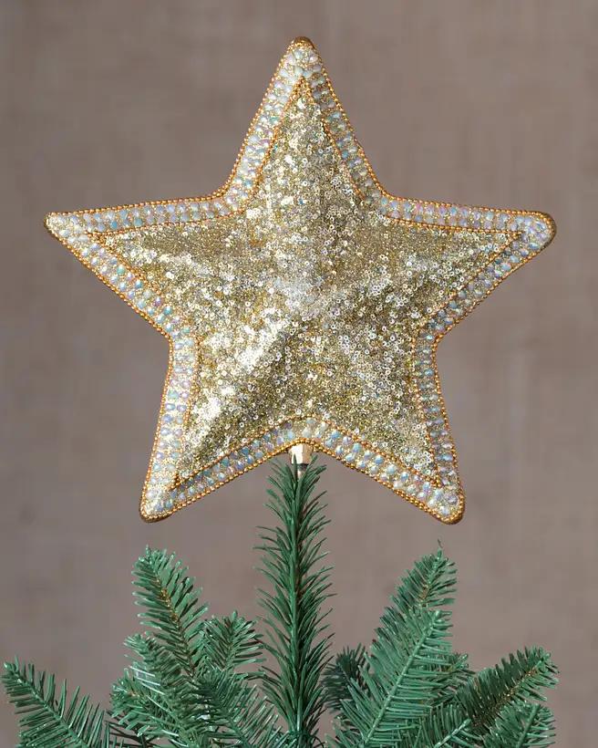 21 Lighted Gold Star of Bethlehem Christmas Tree Topper - Multi