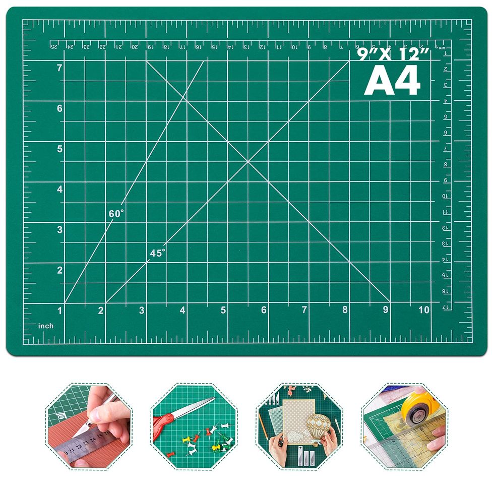 Self Healing Sewing Mat, Anezus Rotary Cutting Mat Double Sided 5-Ply Craft Cutting Board for Sewing Crafts Hobby Fabric Precision Scrapbooking Project 9" x 12"(A4)