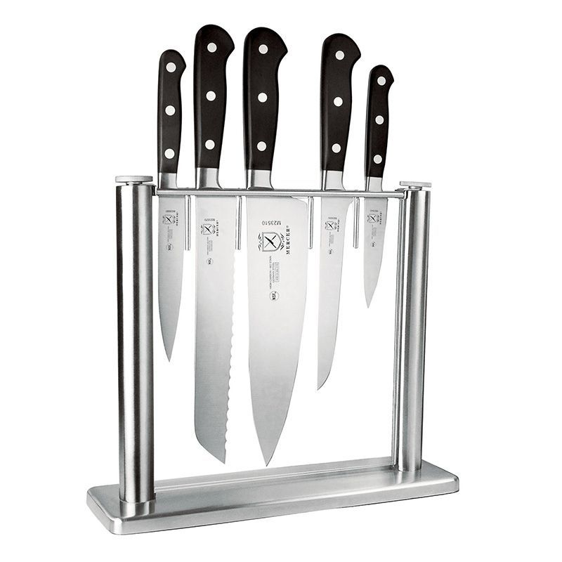 Knives Set with Block, 6-Pieces White Ultra Sharp Stainless Steel