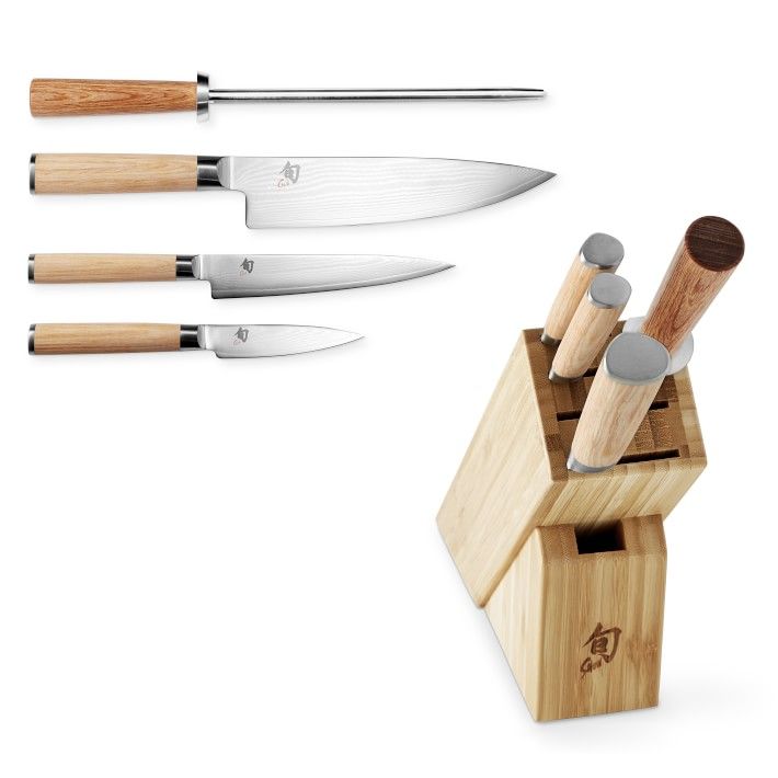 Sports gear for Shun Classic 7 Piece Essential Knife Block Set with  Sharpener from your home