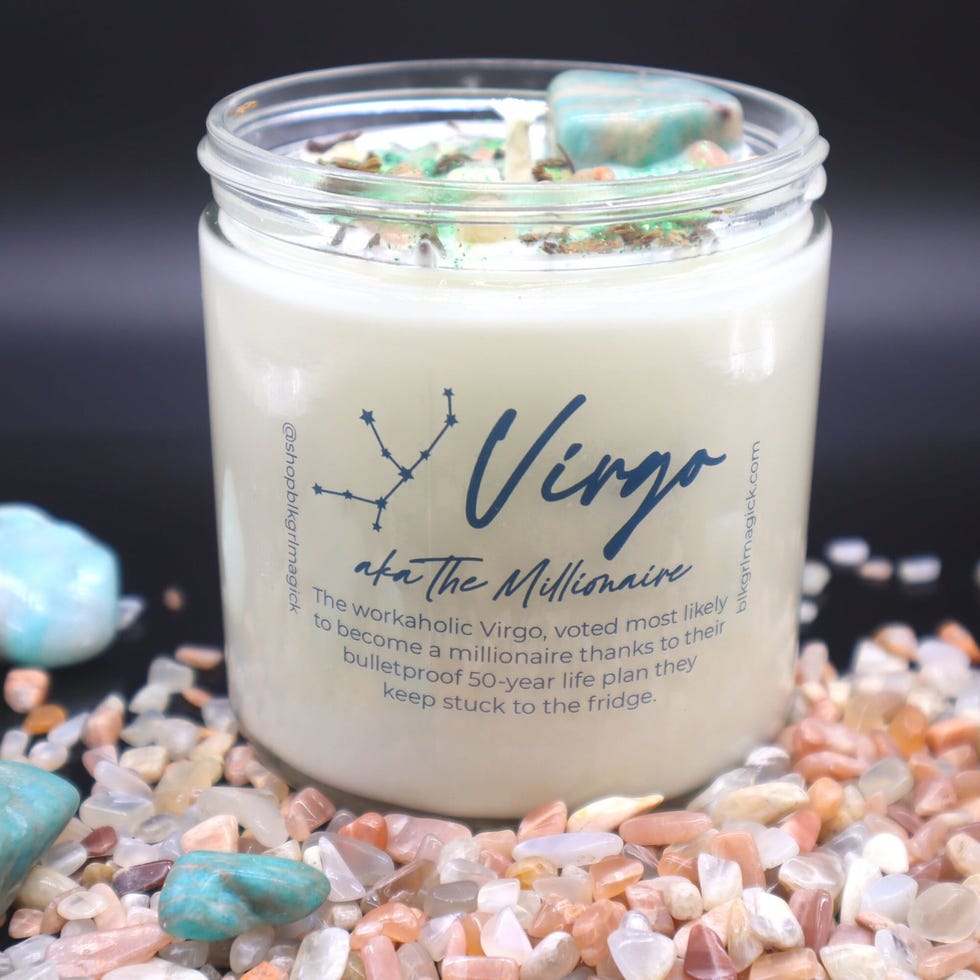 Zodiac Candles with Crystals