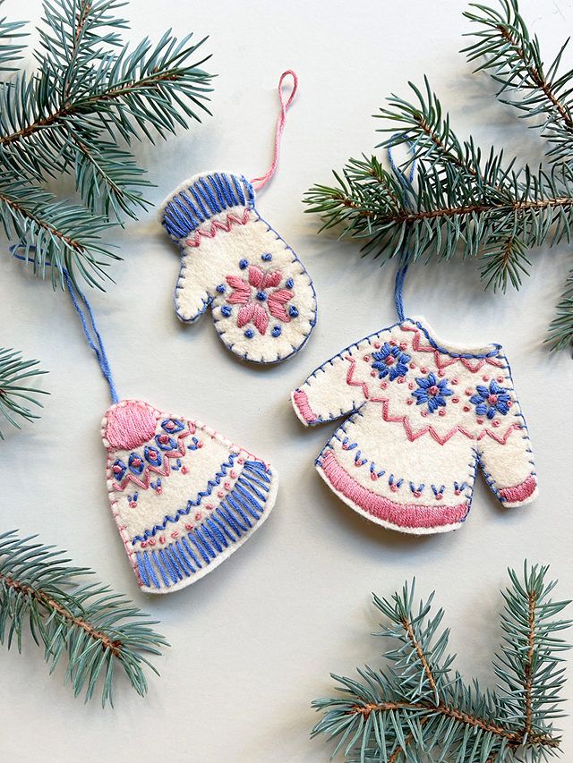 Simple Snowmen Ornaments - Felt Christmas Ornament Kits at Weekend Kits