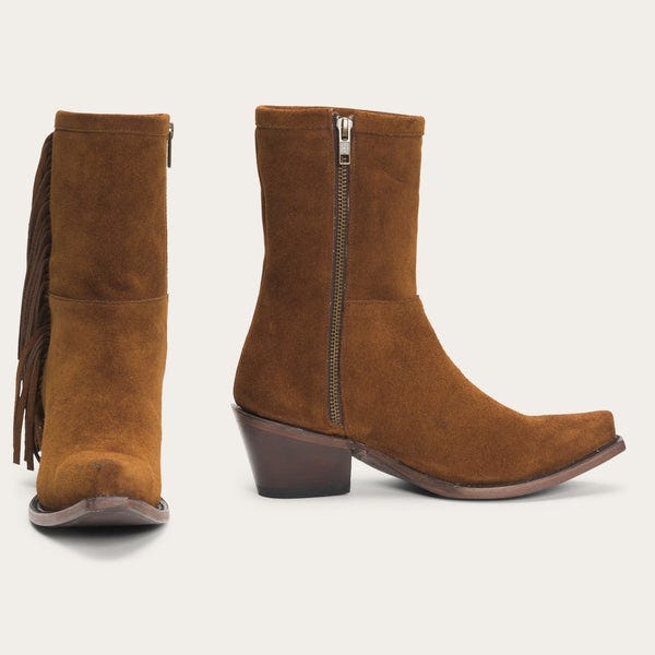Halle Suede Fringe Side Zip Boot Halle Suede Fringe Side Zip Boot