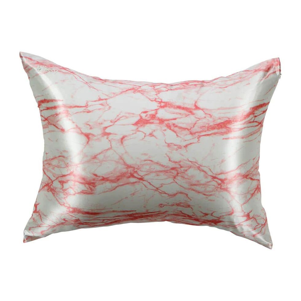 Silk Pillowcase in Rose White Marble