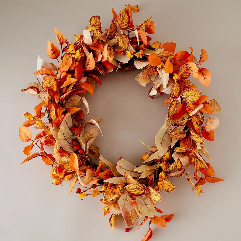 Faux-Floral Autumnal Door Wreath