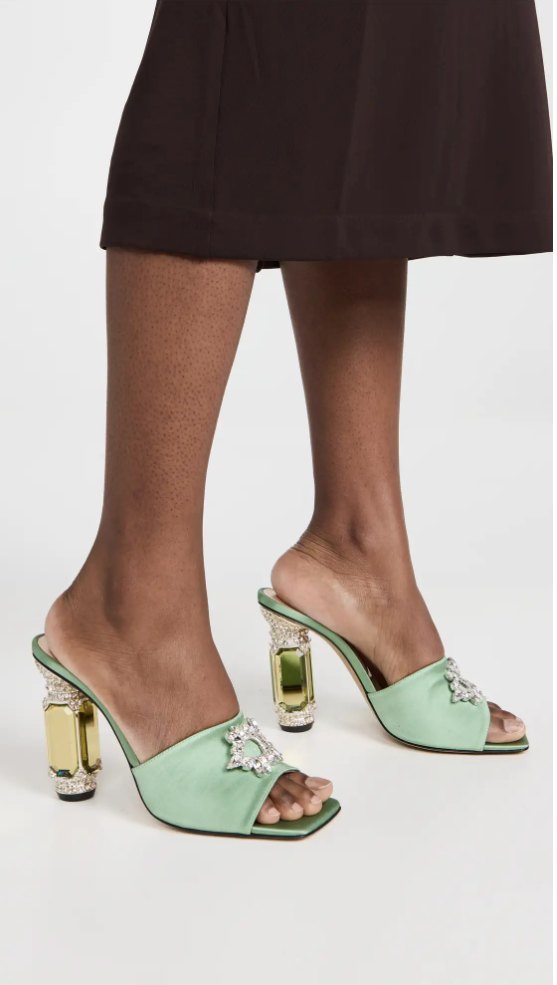 Aurum Satin Mules 