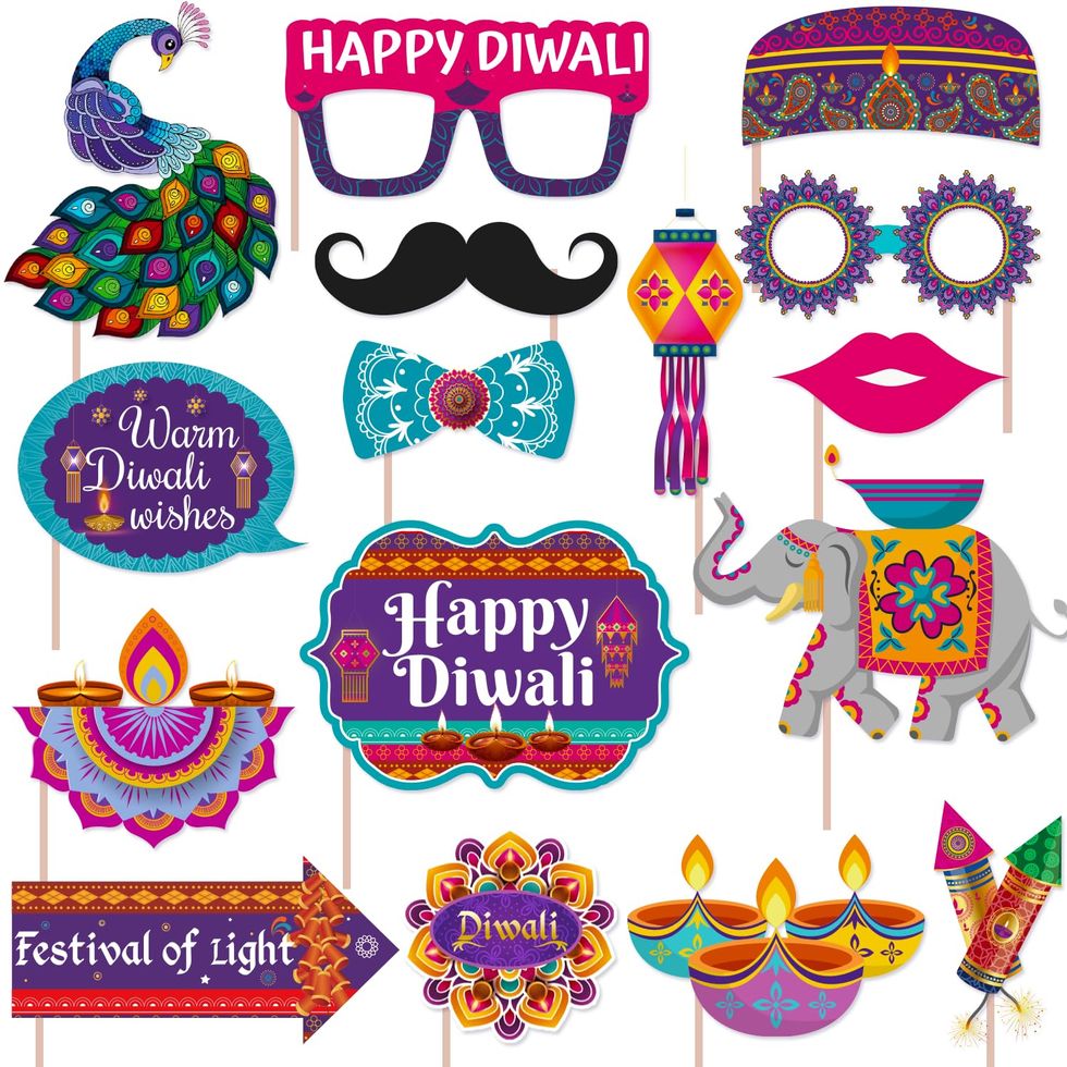 diwali photo booth props