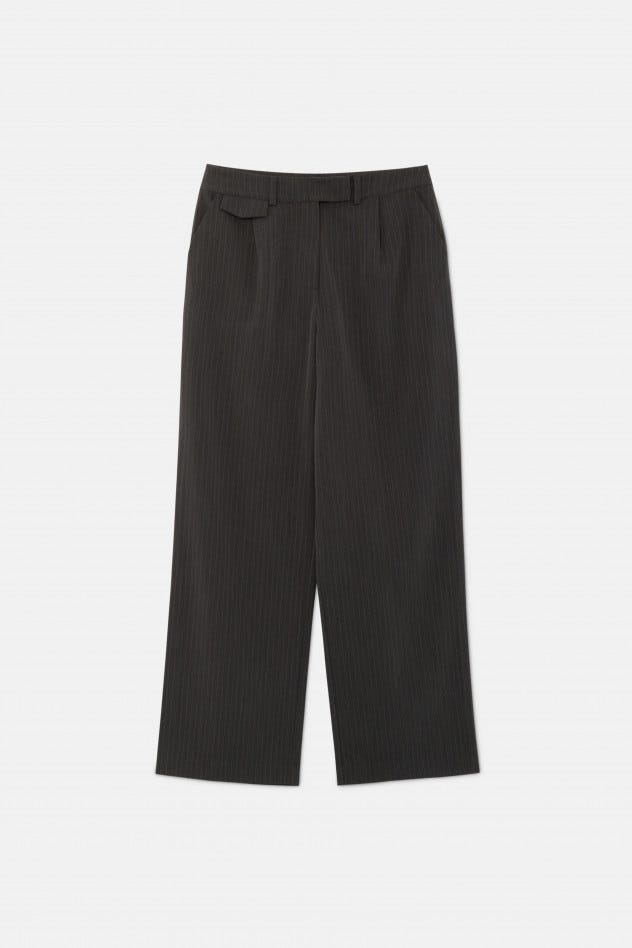 Pantalón de traje de raya diplomática gris