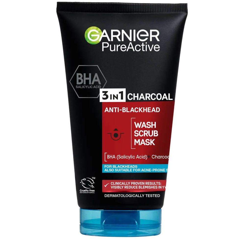 Garnier Pure Active 3in1 Charcoal Blackhead Mask Wash Scrub 