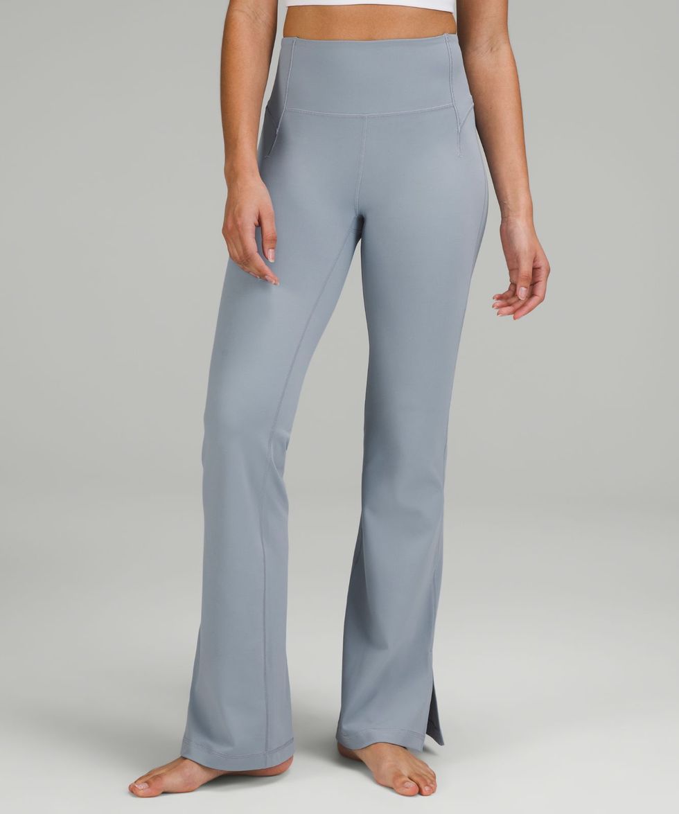 Women Bootcut Yoga Pants Workout Trousets Split Hem Full Length Flare  Leggings Trendy Daily Soft Stretch Bootleg Pant