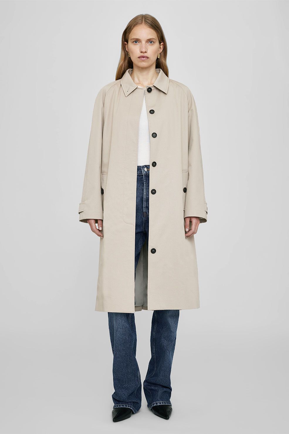 Minimalist store trench coat