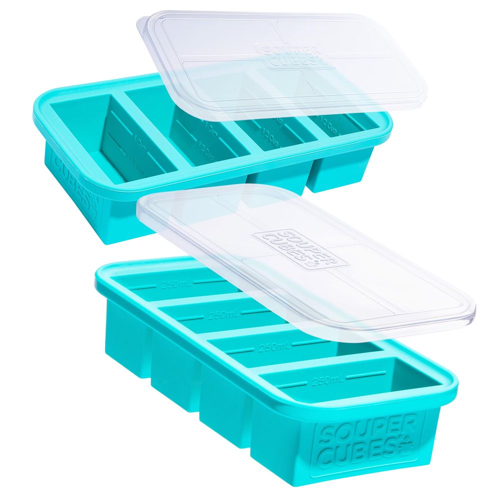 Aqua Silicone Ice Cube Tray, 2-Pack